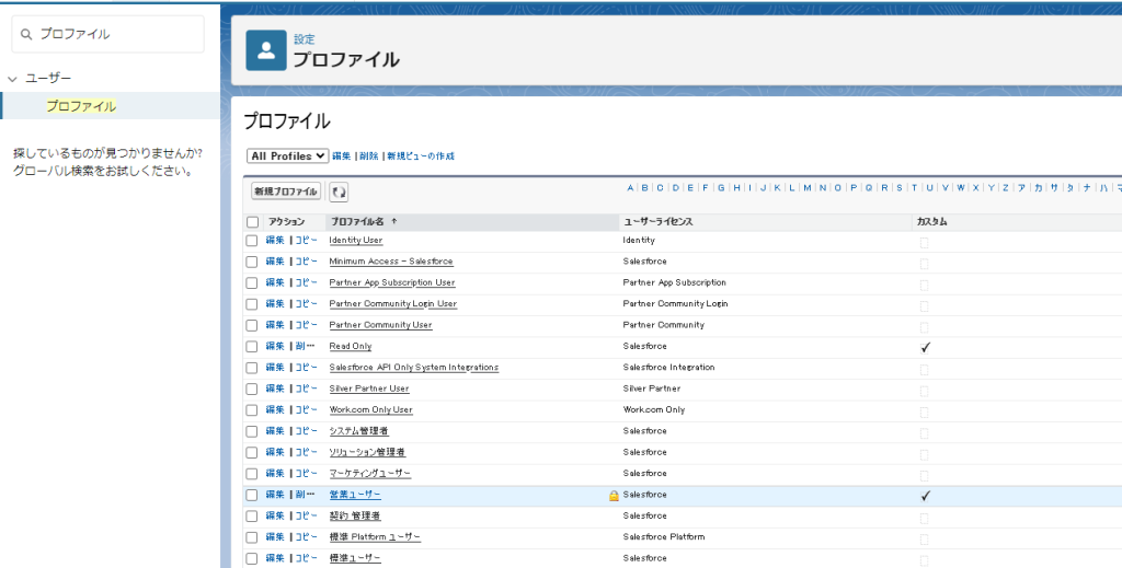 プロファイル有効化1