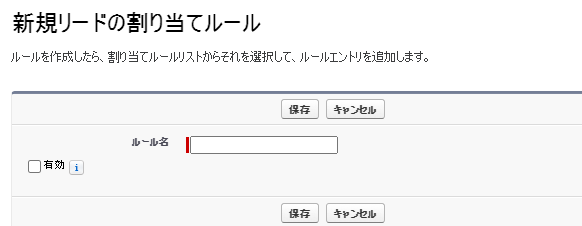 リードの割り当てルールの名称定義