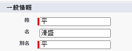 姓名、別名の入力