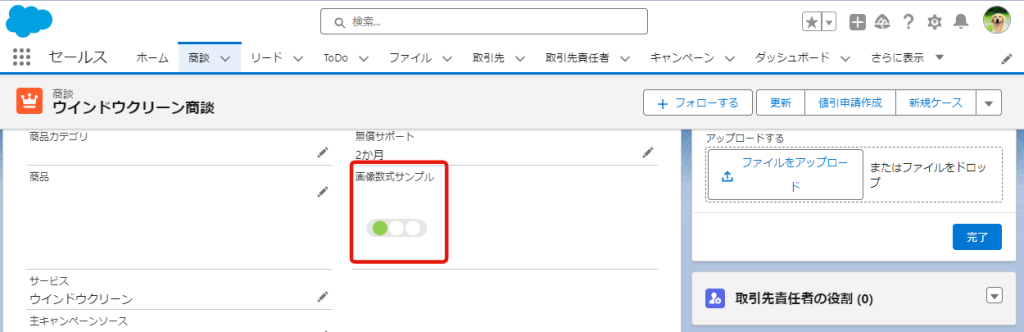 数式でレコードに画像表示の例