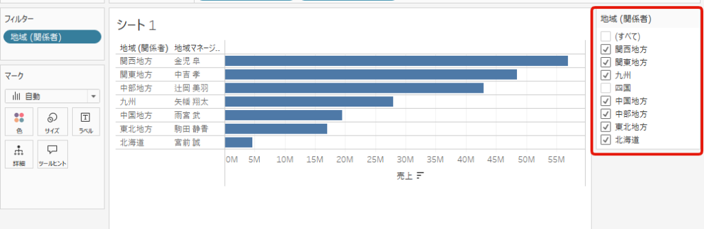 Tableauで表示するデータを絞り込む4