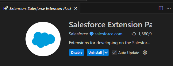 Salesforce Extension Pack のインストール2